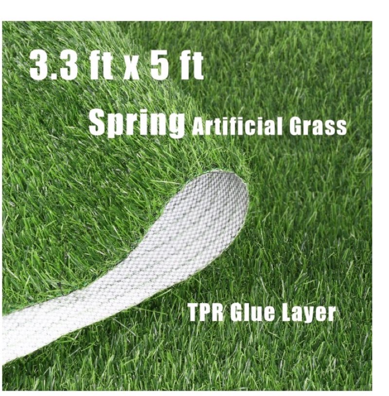 (Similar to stock photo) Artificial Turf,1 Inch Pile Height Artificial Grass Rug for Indoor/Outdoor Garden Lawn,Spring Grass Rug 3.3ftx5ft