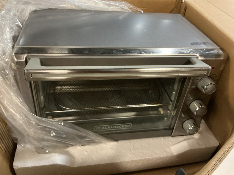 Condition photo showing As Is for black+decker 6-slice crisp  n bake air fry toaster oven  .78 cubic feet interior