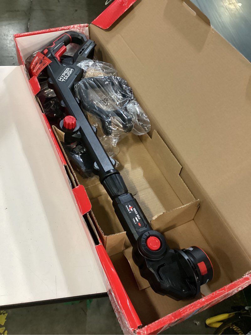 Condition photo showing Good Condition for hyper tough 12" 20v brushless cordless string trimmer with 20v max 2.0ah battery and charging cable