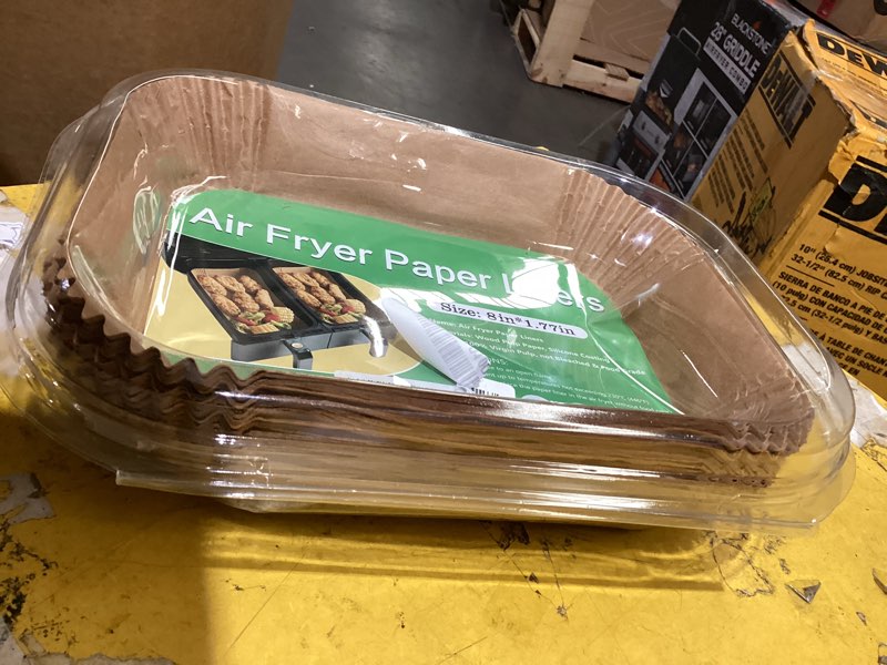 Condition photo showing Good Condition for rectangle air fryer liners for chefman 6 quart dual basket air fryer oven, ninja double dual liners disposable, 200pcs rectangular parchment paper liner for cosori 9qt double air fryer with 2 baskets 8x 5''rectangle