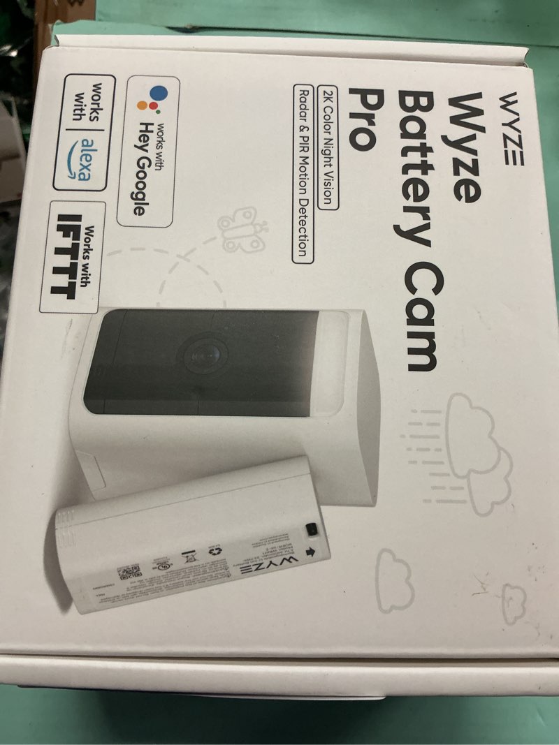 Condition photo showing Good Condition for wyze 2k hdr rechargeable battery outdoor/indoor security camera, color night vision, integrated spotlight & siren, wire free, 2-way audio - white, 1-pack white camera only