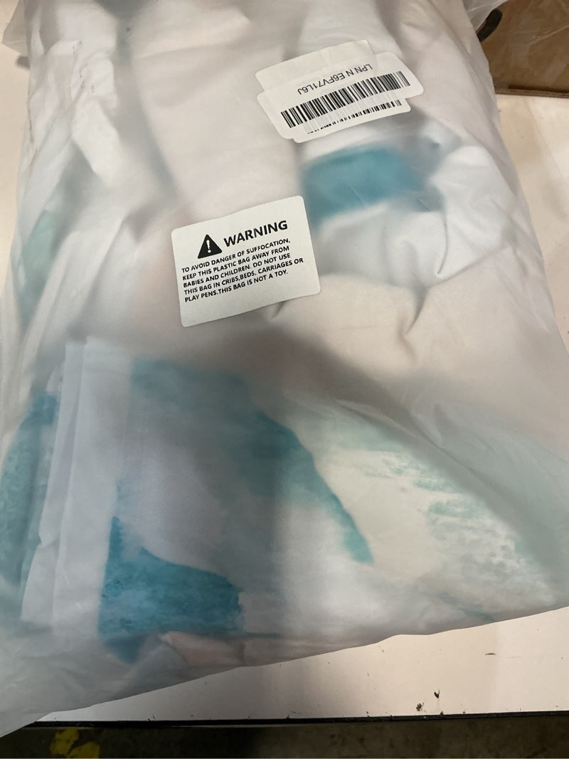 Condition photo showing As Is for duvet cover set queen size, blue sea beach with waves 3 piece bedding duvet set with zipper closure, home decor microfiber fabric duvet cover with 2 pillow shams for bedroom blue sea beach queen