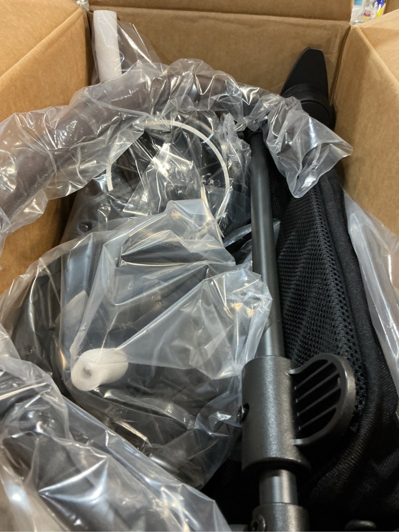 Condition photo showing New/Like New for britax juniper compact on-the-go stroller, effortless fastpack system with one-hand rapidfold, portable & lightweight for travel, built-in carry handle, ventilating fabrics, raven black raven black juniper