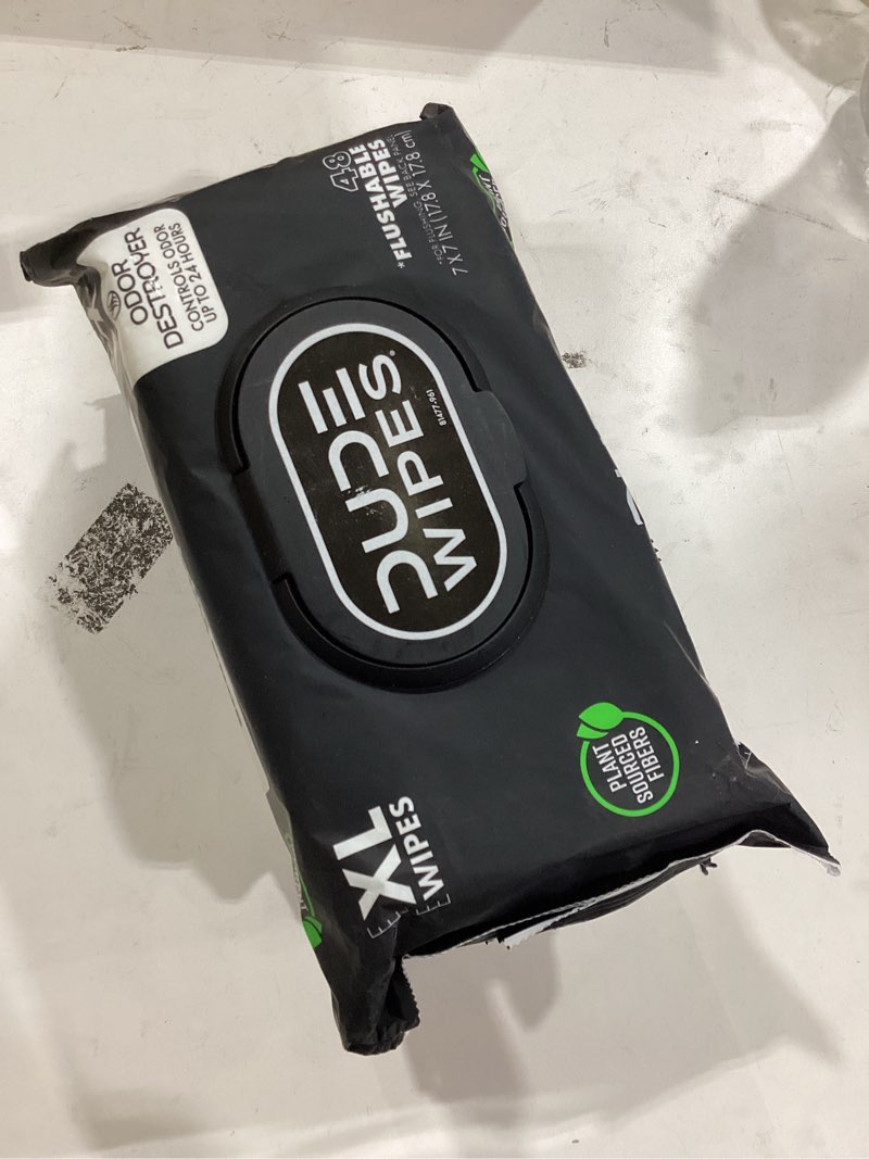 Condition photo showing Good Condition for DUDE Wipes - Flushable Wipes for Adults - 3 Pack, 144 Count - Odor Destroyer XL - Deodorizing with Clean Scent - Up to 24 Hours of Odor-Destroying Technology Odor Destroyer 48 Count (Pack of 3)