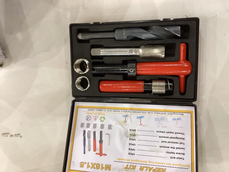 Ejoyous 10Pcs M18x1.5 Thread Repair Kit, Stainless Steel Inserts, Installation Tool Set for Damaged 