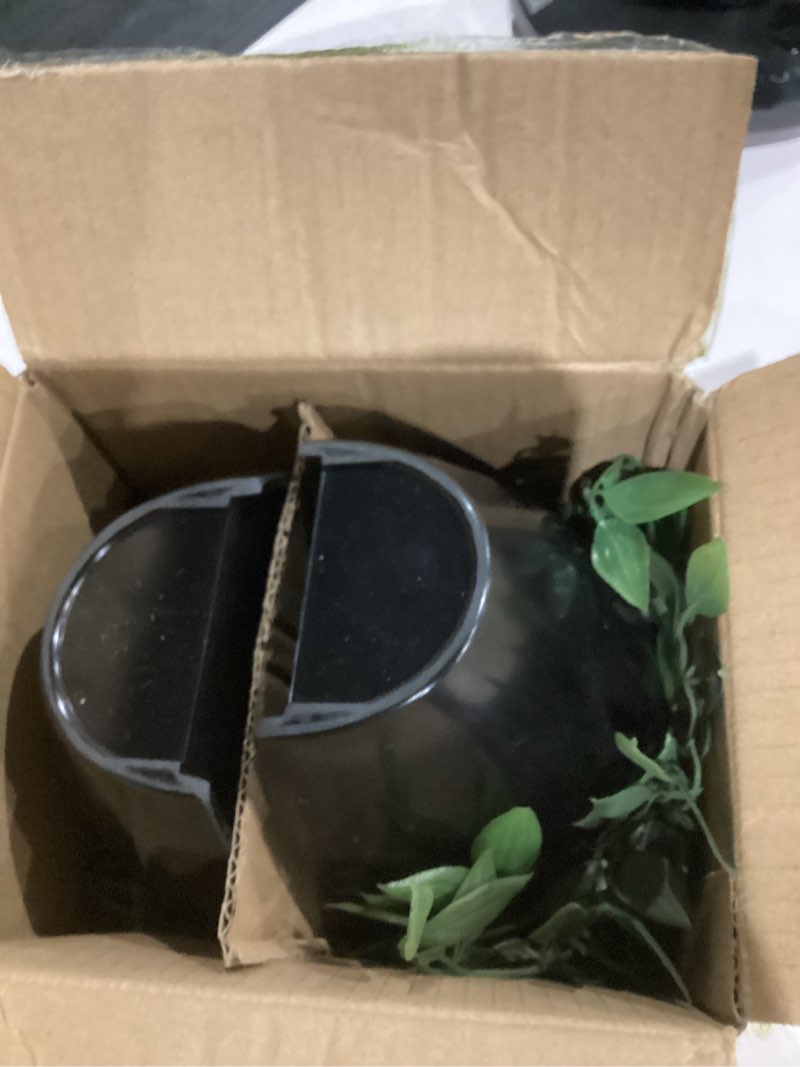 Condition photo showing Good Condition for artificial hanging plants,2 pack fake wall plants,faux mandala vines potted plant,plastic greenery with wall planter for indoor outdoor garden patio office décor 5.8"dia-wall planter-mandala vine 2