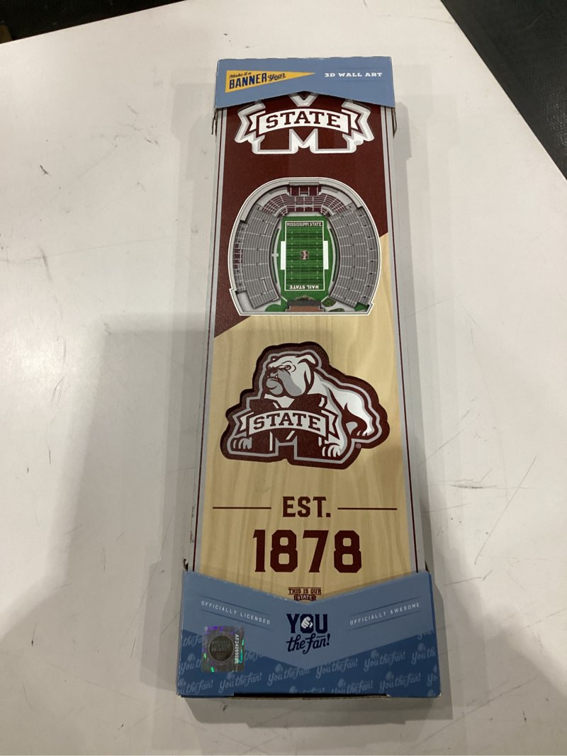 Condition photo showing New/Like New for YouTheFan NCAA Mississippi State Bulldogs 3D Stadium 6x19 Banner - Davis Wade Stadium at Scott Field