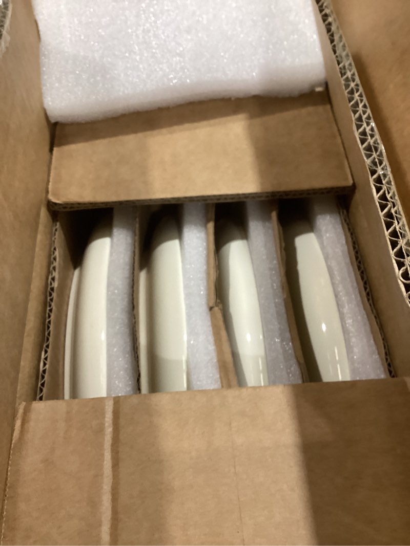 Condition photo showing Good Condition for amorarc ceramic dinnerware sets, high rim stoneware plates and bowls sets, highly chip and crack resistant | dishwasher & microwave & oven safe dishes set, service for 4 (12pc) ivory service for 4