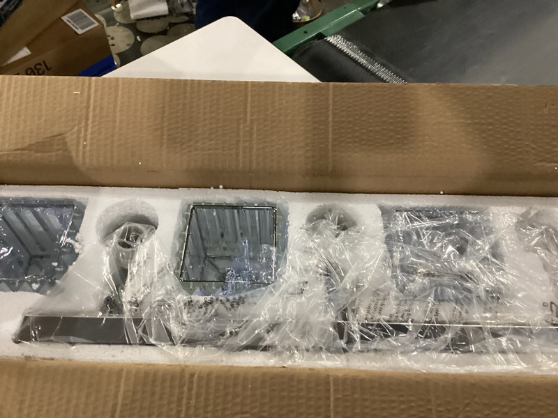 Condition photo showing New/Like New for Ralbay Chrome Crystal Bathroom Vanity Light - 3-Lights, 24" Modern Wall Light Fixtures Square-Chrome 3-light