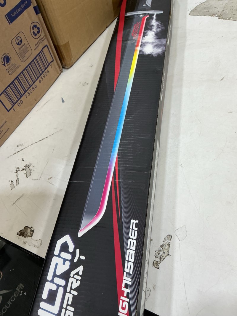 Condition photo showing New/Like New for rgb light up saber toy with smoke mist effect, 7 color neon lightsaber, sound effects and impact sensing, usb-c rechargeable toy sword for kids, 31.5 inch