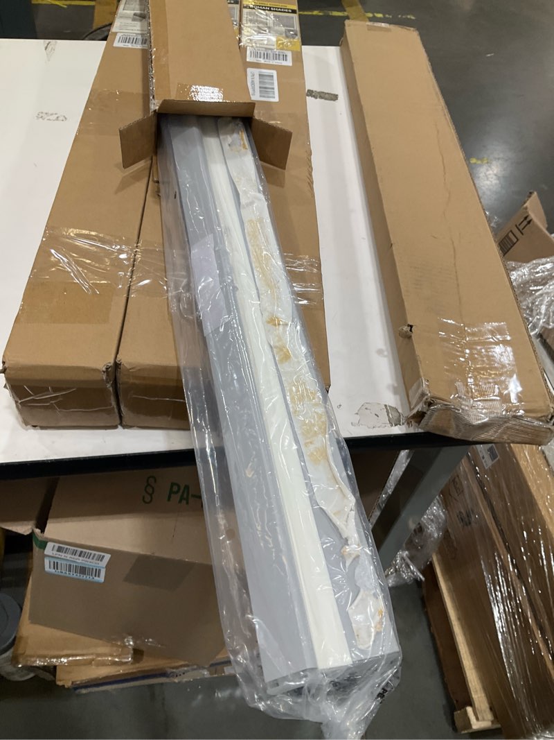 Condition photo showing As Is for lazblinds cordless cellular shades, light filtering honeycomb shades for home, thermal insulation noise reduction blinds for windows, 32'' w x 48'' h, grey light filtering-grey 32'' w x 48'' h