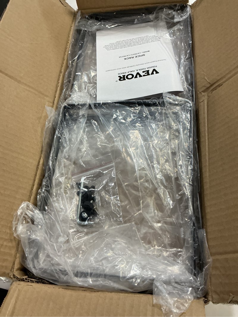 Condition photo showing New/Like New for VEVOR Adjustable Kitchen Cabinet Shelf Organizer, Expandable 2 Tier Cabinet Shelf, Stackable Countertop Organizers and Storage Risers, Pantry for Kitchen Bathroom Office, Black