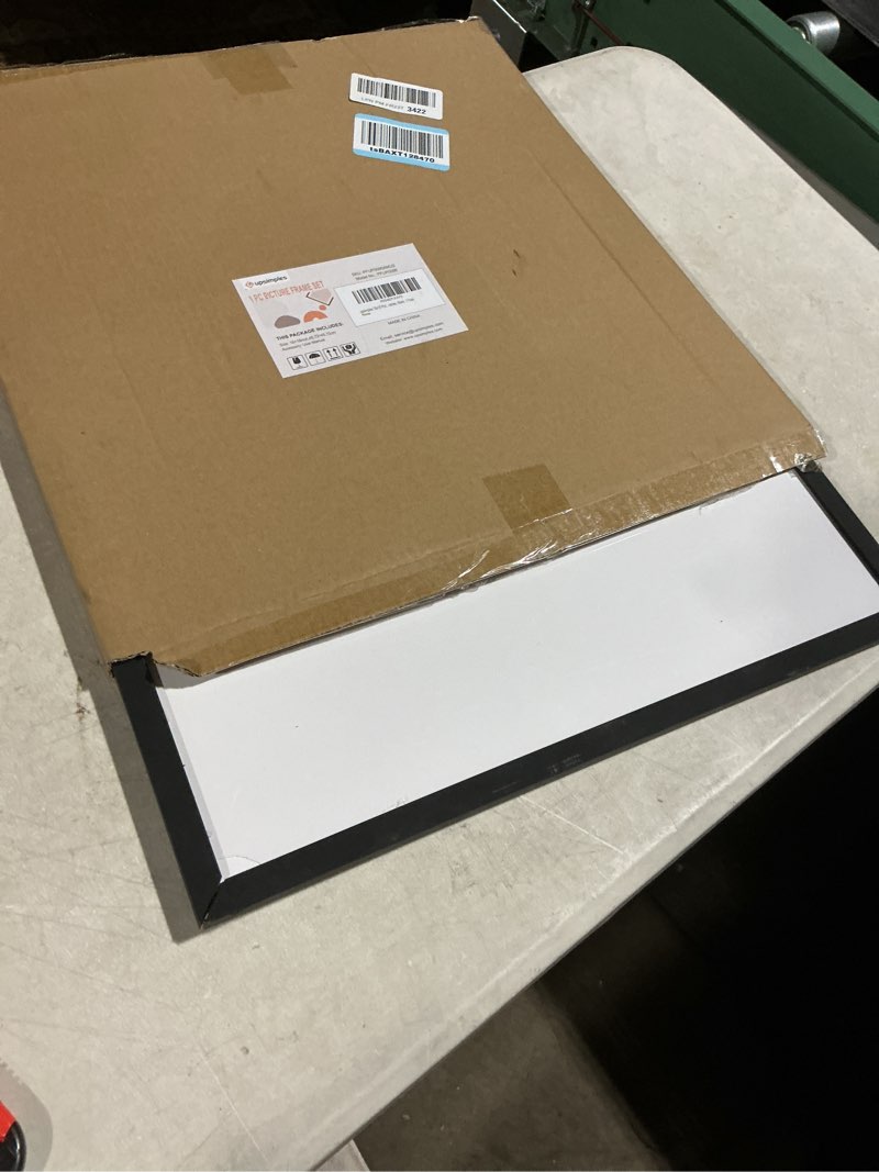 Condition photo showing As Is for upsimples 18x18 Picture Frame, Display Pictures 8x8 with Mat or 18 x 18 Without, Wall Hanging Square Frames, Black, 1 Pack Black 18x18