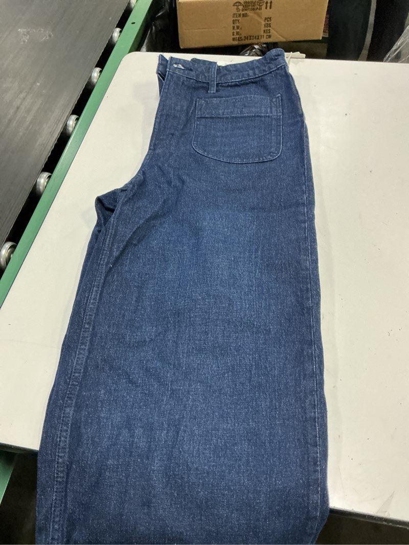 Condition photo showing Good Condition for free assembly women’s high rise cuffed jean pants with patch pockets  30  inseam  sizes 0-28w