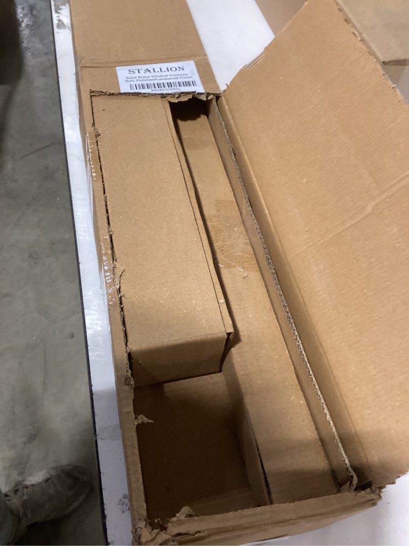 Condition photo showing As Is for Polished Brass Cremone Bolt for Cabinet Hardware