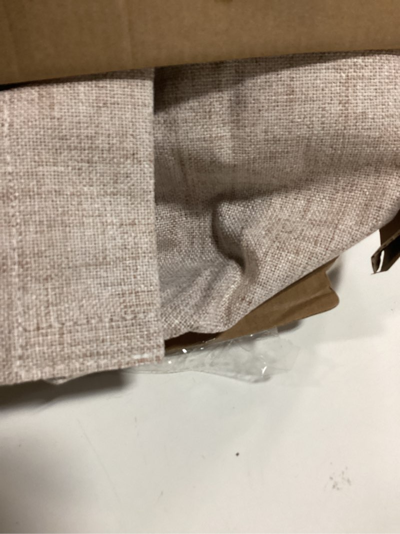Condition photo showing New/Like New for miulee 100% blackout linen textured curtains for bedroom solid thermal insulated natural beige grommet room darkening curtains & drapes luxury decor for living room nursery 52 x 84 inch (2 panels)