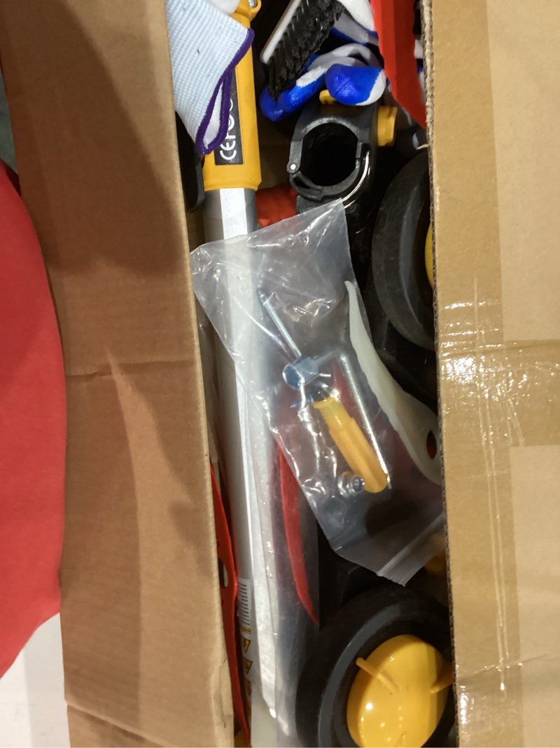 Condition photo showing As Is for cordless weed wacker for dewalt 20v max battery, 12" electric weed eater | battery powered brush cutter brushless grass trimmer/small lawn mower/edger, 4 types blades, with wheels (no battery)