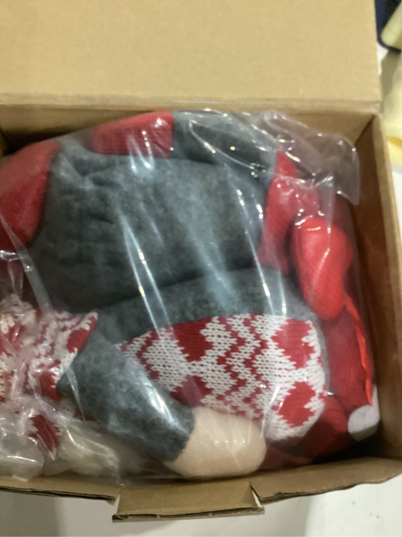 Condition photo showing As Is for lekson valentines day decorations -valentines day gnome decor gifts, handmade plush gnome couple with heart and “love” heart, romantic red valentines day gift for couples, anniversary home decor valentine pink