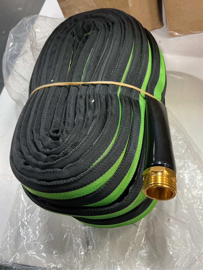 Condition photo showing Good Condition for flexi hose expandable garden hose with 8 function nozzle, 50ft - lightweight retractable garden hose, water hose - no-kink flexibility, 3/4 inch solid brass fittings and double latex core