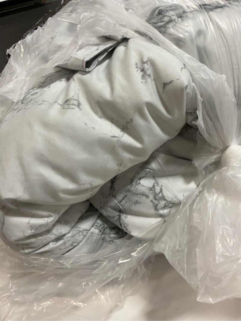 Condition photo showing As Is for nanko twin bedding duvet cover set white and black marble printed, 2 piece - 1000 tc luxury microfiber down comforter quilt cover with zipper closure, ties - modern style for men and women
