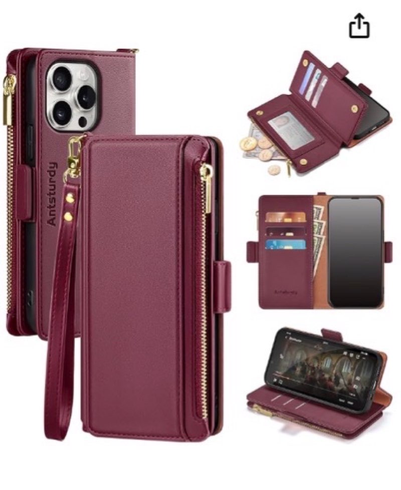 defencase for iphone 16 pro max magnetic wallet case compatible with magsafe with rfid blocking zipp