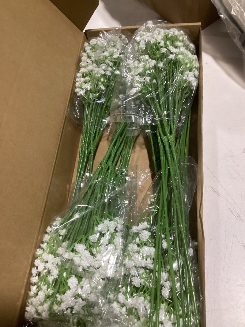 Condition photo showing Good Condition for babys breath artificial flowers, 36 pcs baby breath flowers artificial bulk real touch faux flowers bouquets for wedding decor party home decoration (white) white 36 pcs