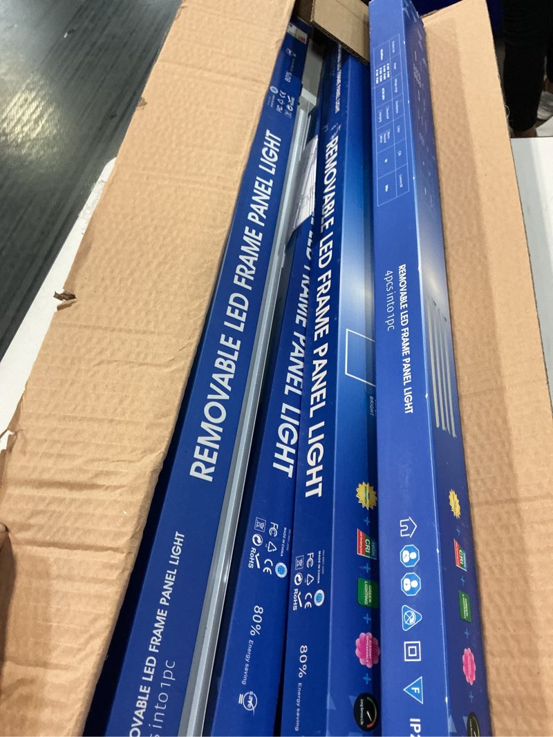 Condition photo showing Good Condition for flat panel light 2x2 ft 4 pack led frame panel, border glow light 45w 3600lm suitable for offices, shops, bathrooms etc with integrated ceilings 4 pcs