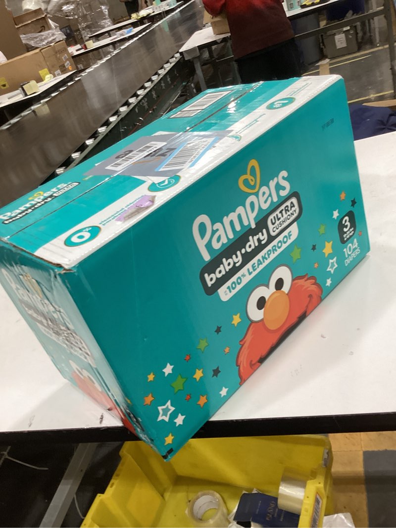 Condition photo showing New/Like New for Pampers Diapers - Baby Dry - Size 3, 104 Count, Absorbent Disposable Infant Diaper (Packaging May Vary) Size 3 104