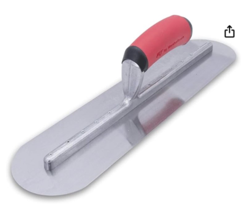 MARSHALLTOWN QLT By FTFR374R 16-Inch by 4-Inch Fully Rounded Finishing Trowel with Resilient Handle