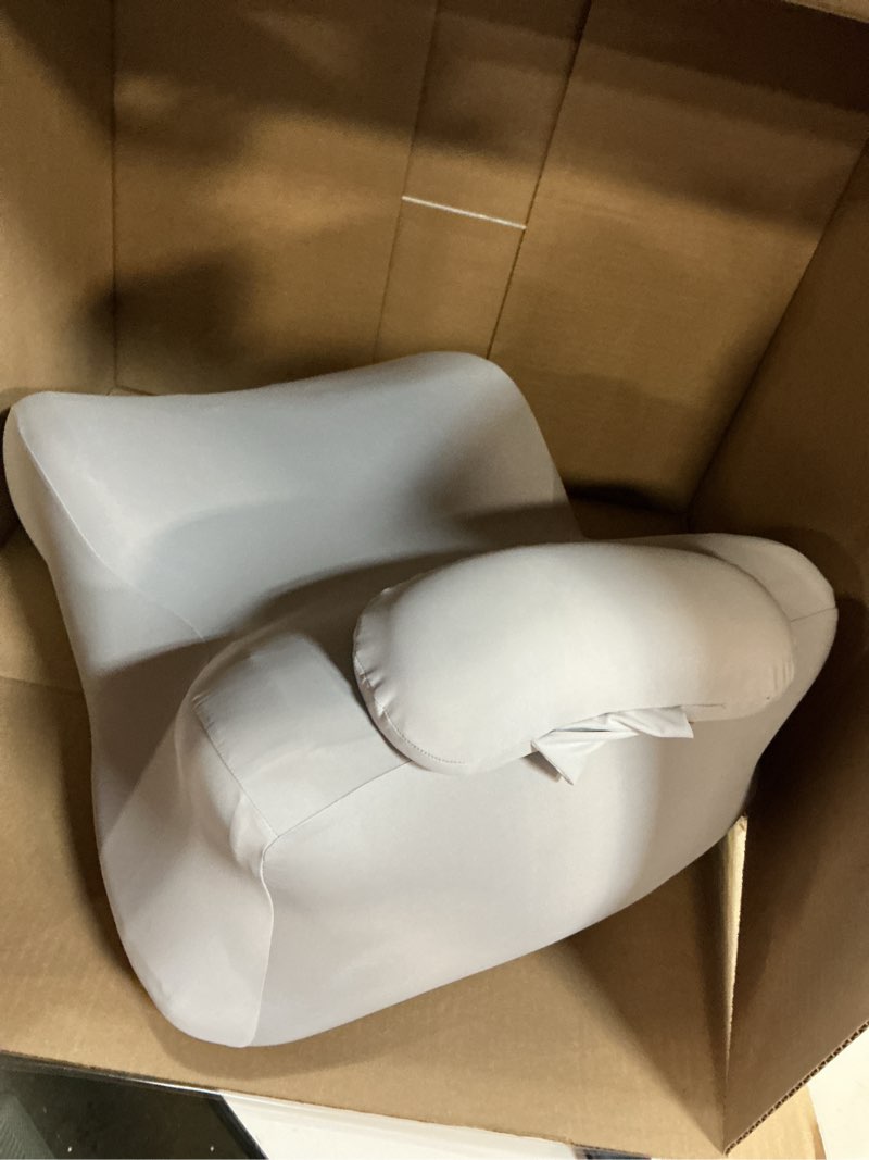Condition photo showing Good Condition for wedge pillow for couples intimacy, spine & hip alignment sex position cushion, memory foam lift pillow for adult bed, lounge & relaxation, comfort support for back, waist & posture- light grey