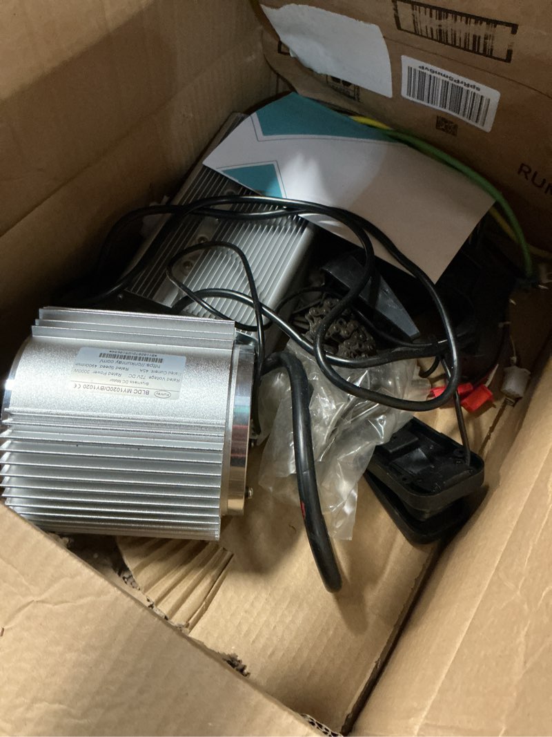Condition photo showing As Is for bldc 72v 3000w brushless motor kit with 24 mosfet 50a controller and throttle foot pedal for electric scooter engine motorcycle diy part conversion kit (6 part in 1 and motor with foot)