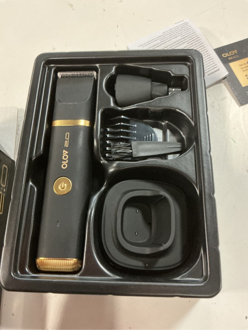 Condition photo showing Good Condition for groin & body hair trimmer for men - electric shaver for pubic hair, chest, legs - ball pubic groomer, led light, replaceable ceramic blade heads, usb-c recharge dock, waterproof hygiene razor gold
