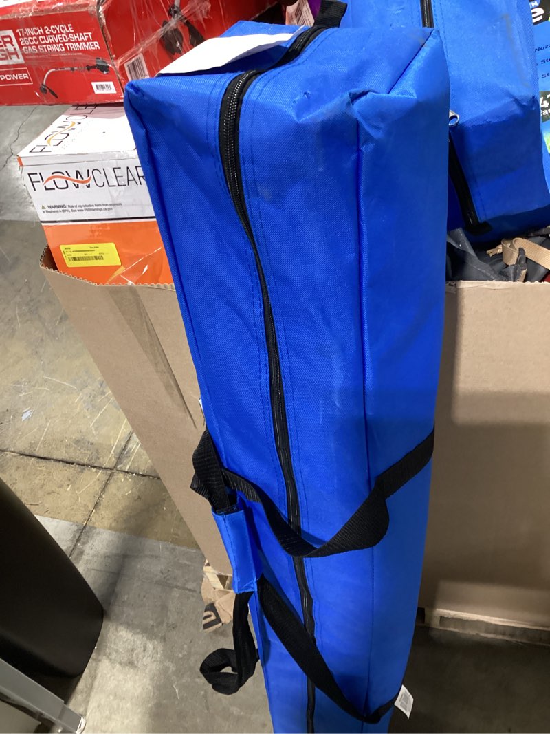Condition photo showing As Is for ozark trail 10' x 10' instant slant leg pop-up canopy tent, blue