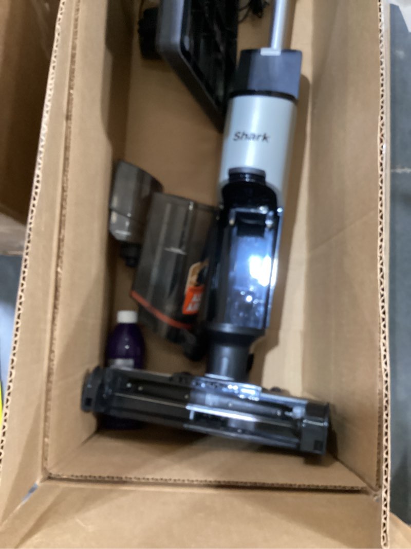 Condition photo showing As Is for Shark | Wet Dry Vacuum Cleaner | Vacuum and Mop Combo | HydroVac MessMaster | 3-in-1 Self-Cleaning + Powerful Suction | 2 Brushrolls & 2 Solutions Included | Hardwood Floor & Area Rug Cleaner | AW261 Cordless w/ Premium