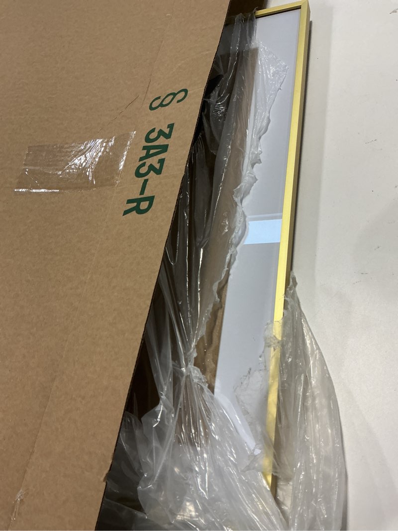 Condition photo showing Good Condition for Homeforia 20x24 Picture Frame Gold, High End Metal 24x20 Frames for Wall, 20x24 Gold Frame Matted to 16x20 Print, 20 x 24 Poster Large Frame with Mat 16 by 20 Photo, Tempered Glass, Wall Kit, Set of 1 Pack of 1 Gold 20x24