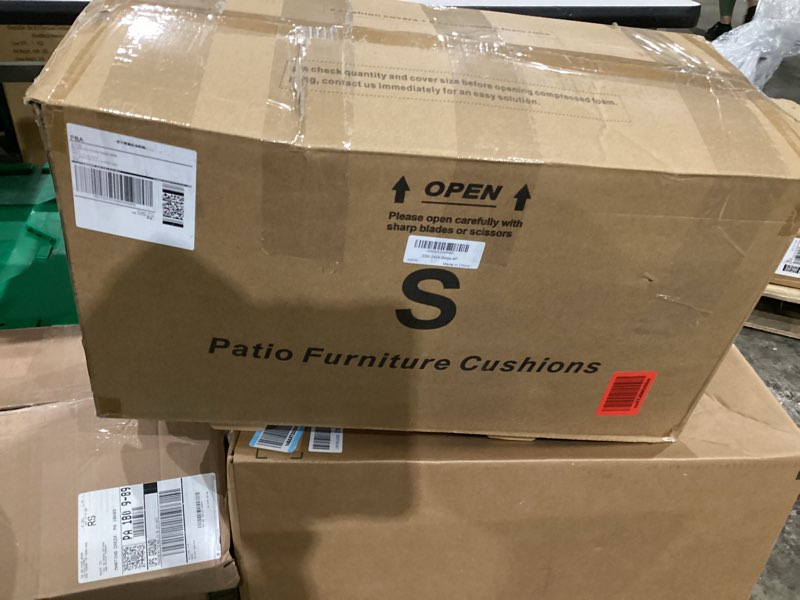 Condition photo showing Good Condition for summsun patio chair cushions set of 4, faux linen outdoor furniture cushions, water resistant backrest and deep seat cushion set with ties, removable cover, non-slip bottom, 24 x 24 inch, beige beige 4p/24*24 + 24*22 inch