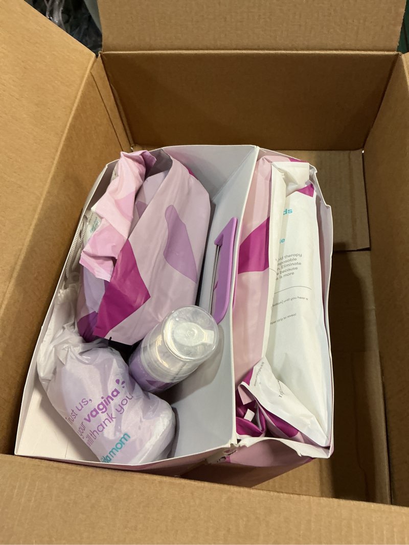 Condition photo showing New/Like New for Frida Mom 11pc Postpartum Essentials Kit Gift Set, Hospital Bag Must Haves for New Mom, Includes 4 Disposable Postpartum Underwear, 4 Ice Maxi Pads, Perineal Healing Foam & 24 Pad Liners & Peri Bottle Postpartum Kit