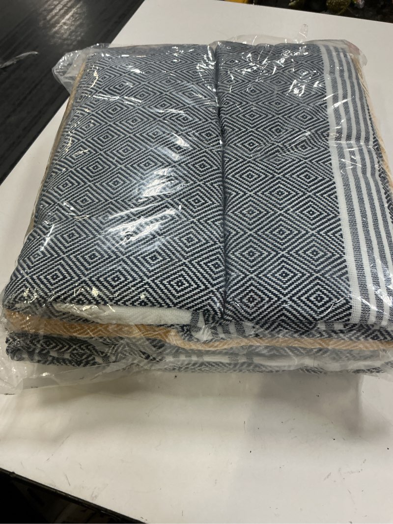 Condition photo showing New/Like New for antfuny 6 packs turkish beach towels vacation essentials quick dry sand free soft absorbent extra large xl big blanket adult oversized bath pool swim towel set bulk multipack thin sandless fast thicker set mixed 72 x 36 inch 6