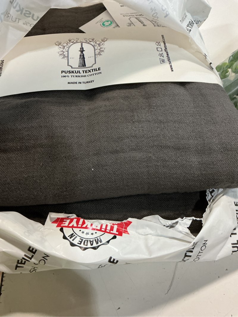 Condition photo showing Good Condition for püskül - premium 2-piece oversized muslin bath towel for adult 35x70 extra large bath sheets | natural 100% turkish cotton soft absorbent quick-dry light spa & beach towels(pack of 2, anthracite)