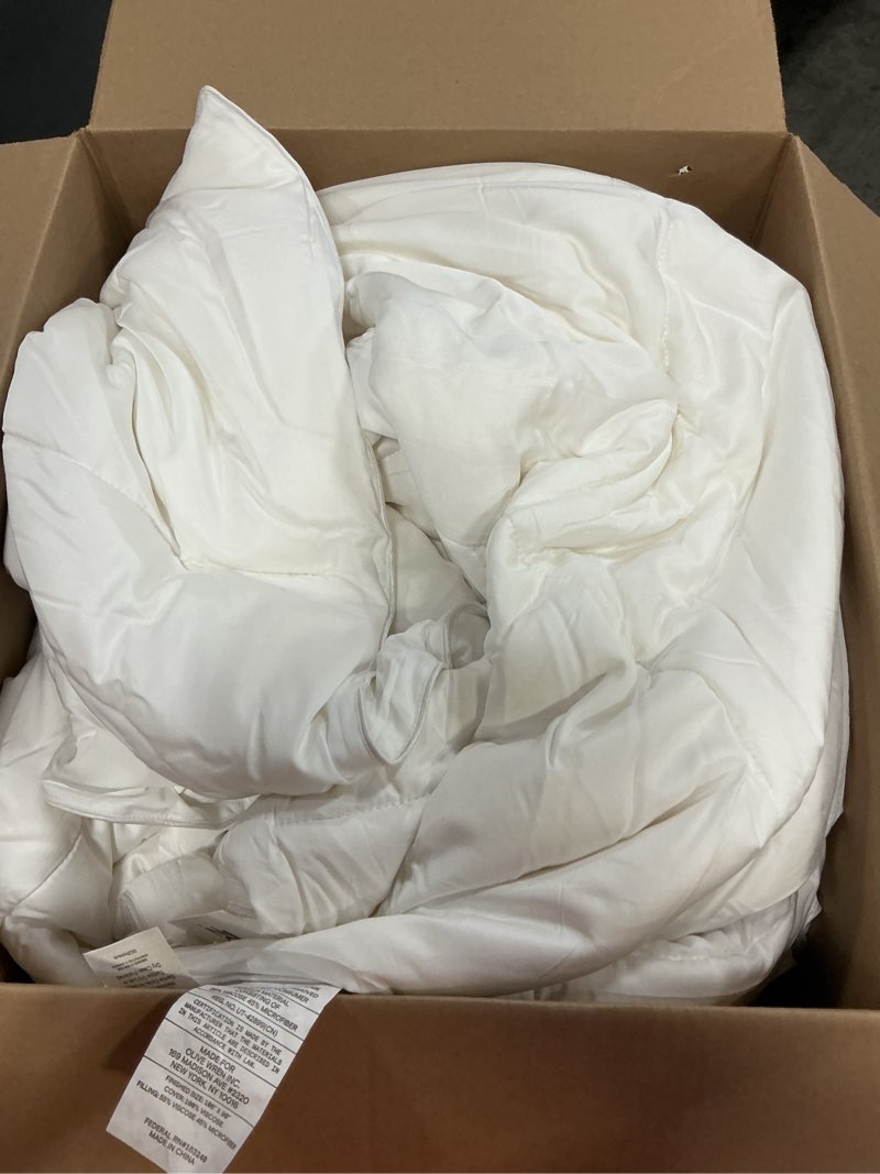 Condition photo showing As Is for doz all season cooling comforter, 100% viscose derived from bamboo, breathable, lightweight, soft, down alternative duvet insert, 8 loops, 106"x90" (king/cal king)