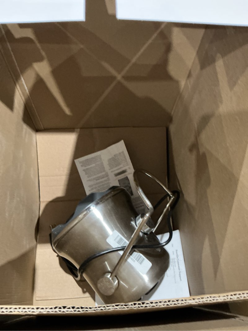 Condition photo showing As Is for breville bje530bss juice fountain cold plus, 70 fl oz, brushed stainless steel