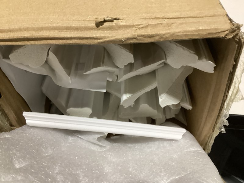 Condition photo showing As Is for pangda 3 sets peel and stick wall molding kit inner and outer layer style premade wainscoting panel for interior wall moulding decor accent molding (31x54 inch) 1 31x 54 inch