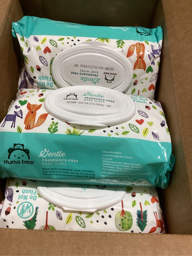 Condition photo showing Good Condition for amazon brand - mama bear gentle fragrance free baby wipes, hypoallergenic, sensitive skin, unscented, 800 count (8 packs of 100) 100 count (pack of 8)