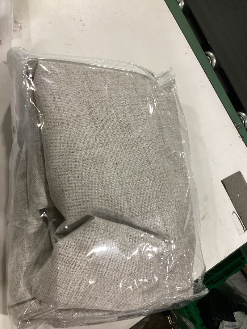 Condition photo showing New/Like New for rain city blackout beige curtains for living room 100 inch long 2 panels,linen textured rustic dull room darkening drapes for dining room back tab with hooks cottage urban decor 50x100 50"w x 100"l (pack of 2) beige