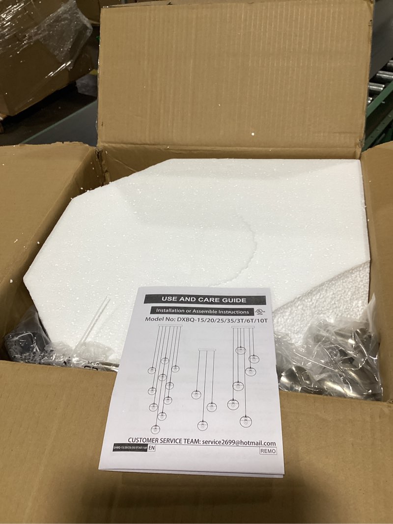 Condition photo showing New/Like New for Mccokaige 14 Inch Nickel Mid Century Modern Pendant Light Pendants for Kitchen Island Frosted Milky 