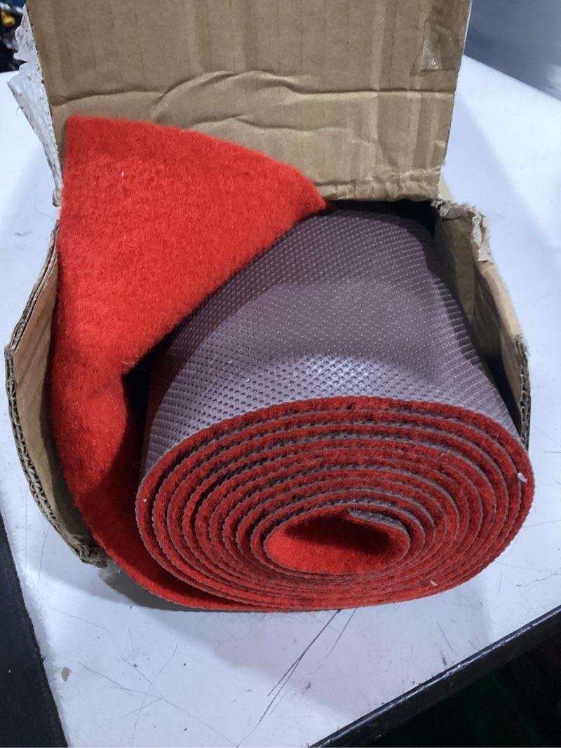 Condition photo showing As Is for pbhepj 3ft x 10ft extra thick red carpet runner for party & hollywood, festival celebration, wedding, graduation ceremony, award ceremony, vip reception, heavy-duty, non-slip tpr rubber