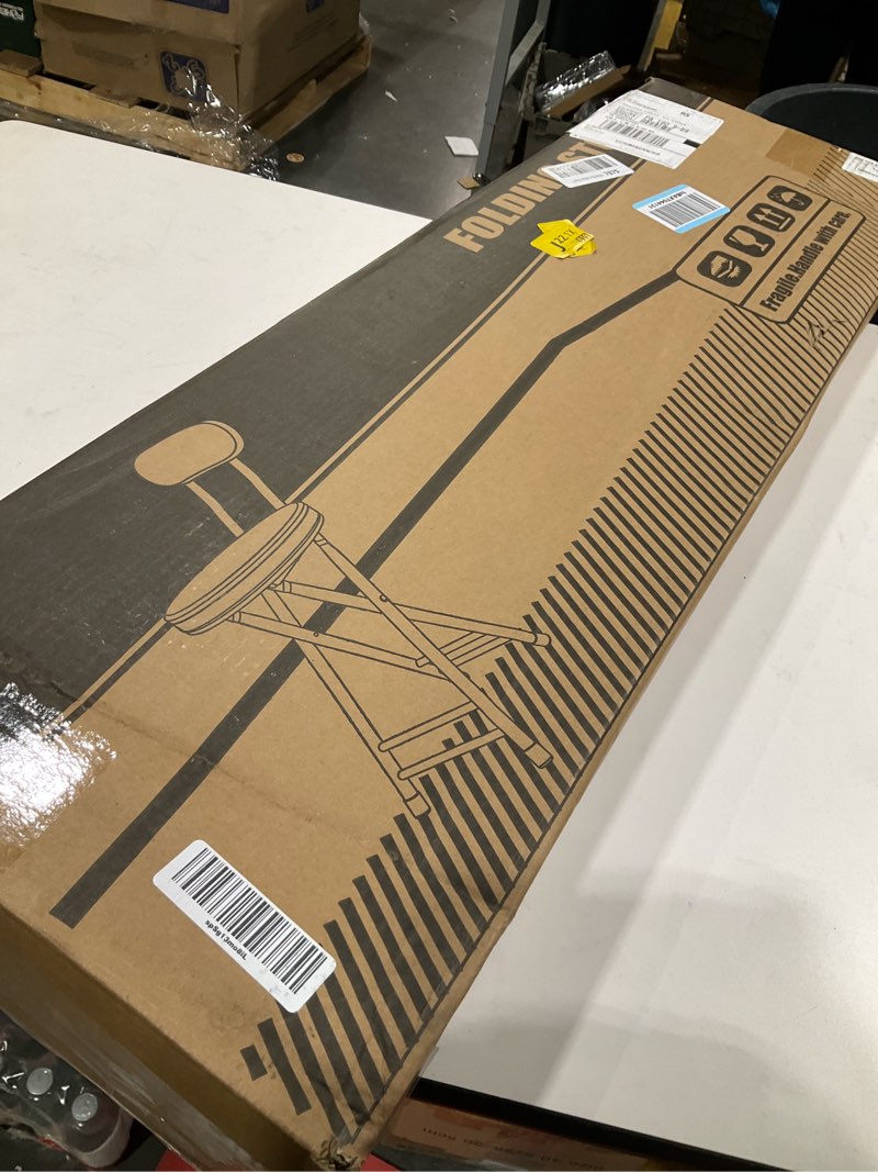 Condition photo showing Good Condition for H HOMEWINS Cushioned Padded Folding Stool,1PCS 23.6-Inch Counter Height Bar Stool,Portable Folding Stool with Handle for Fishing Hiking Gardening Travel BBQ Black 23.6"B-1