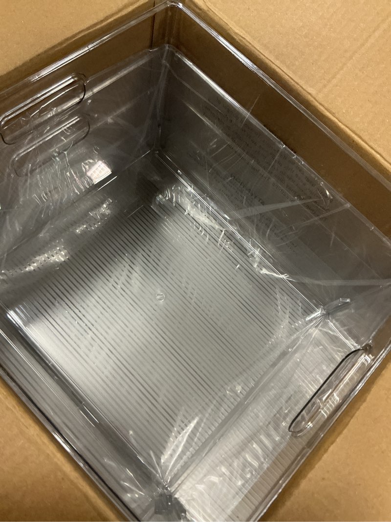 Condition photo showing Good Condition for ClearSpace Clear Plastic Storage Bins – XL 8 Pack Perfect Kitchen or Pantry Organization Fridge Organizer and Storage Bins, Cabinet Organizers