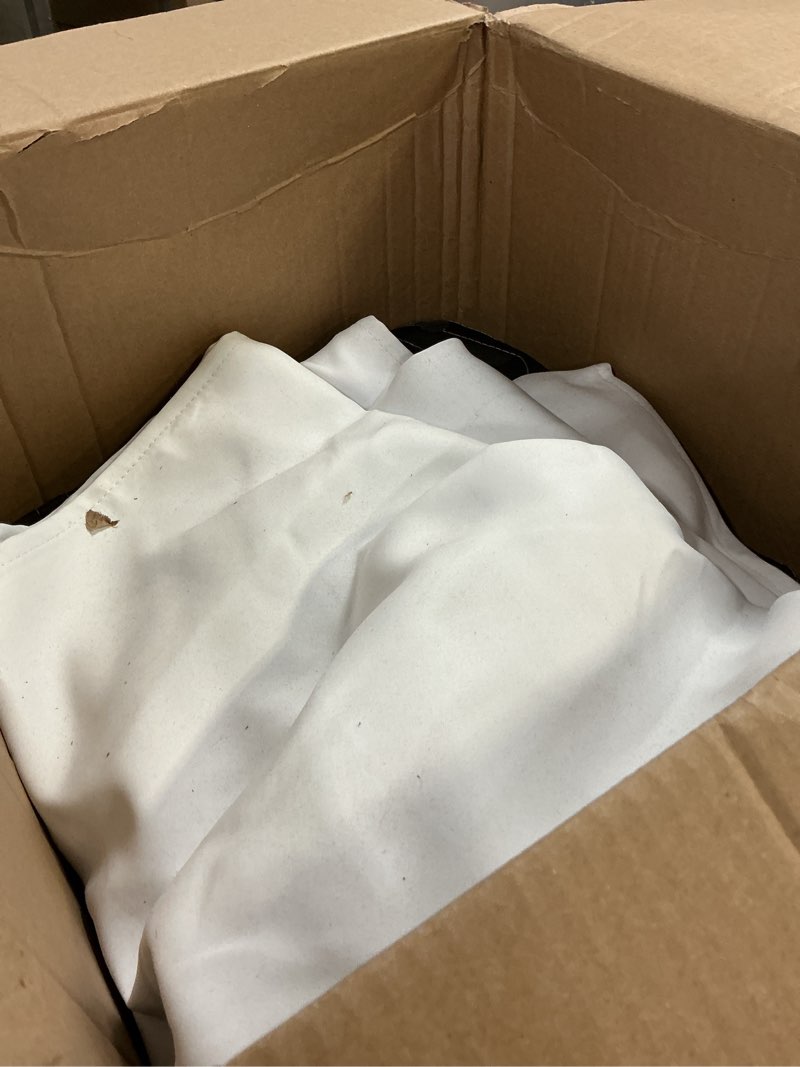 Condition photo showing As Is for NICETOWN Full Shading Cold Blocking Curtains for Windows, Super Heavy-Duty Black Lined Blackout Curtains for Bedroom, Privacy Assured Window Treatment (White, Pack of 2, 62 inches W x 95 inches L) Pure White 62"W x 95"L (Pack of 2)