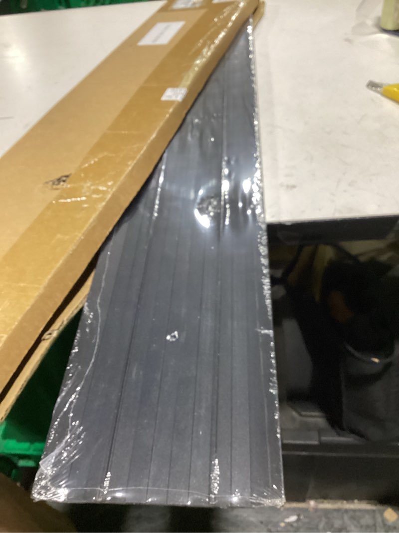 Condition photo showing As Is for tandefio 2 pcs 6 x 1/4 x 36 inches door saddle threshold for doorway interior sturdy aluminum commercial fluted saddle door threshold durable and sleek doorway entryway access draft protection, black 6" x 1/4" x 36" black 2